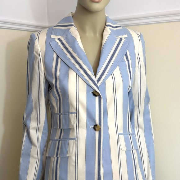 VINTAGE 90's ANNE KLEIN New York made Turkey Fitted 100% Cotton Jacket 4 - NWOT - Picture 3 of 12